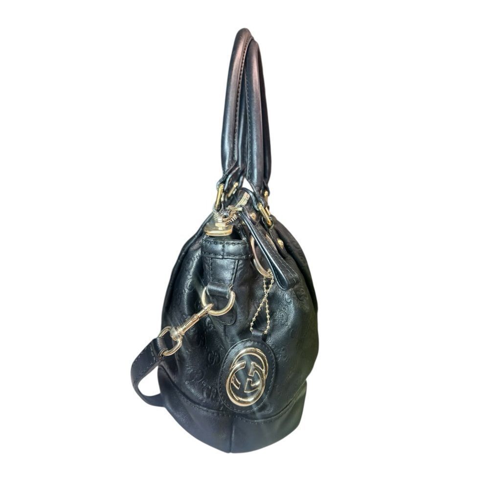 GUCCI Black Guccisima Leather Sukey 2way Satchel Bag Auth - Picture 5 of 16
